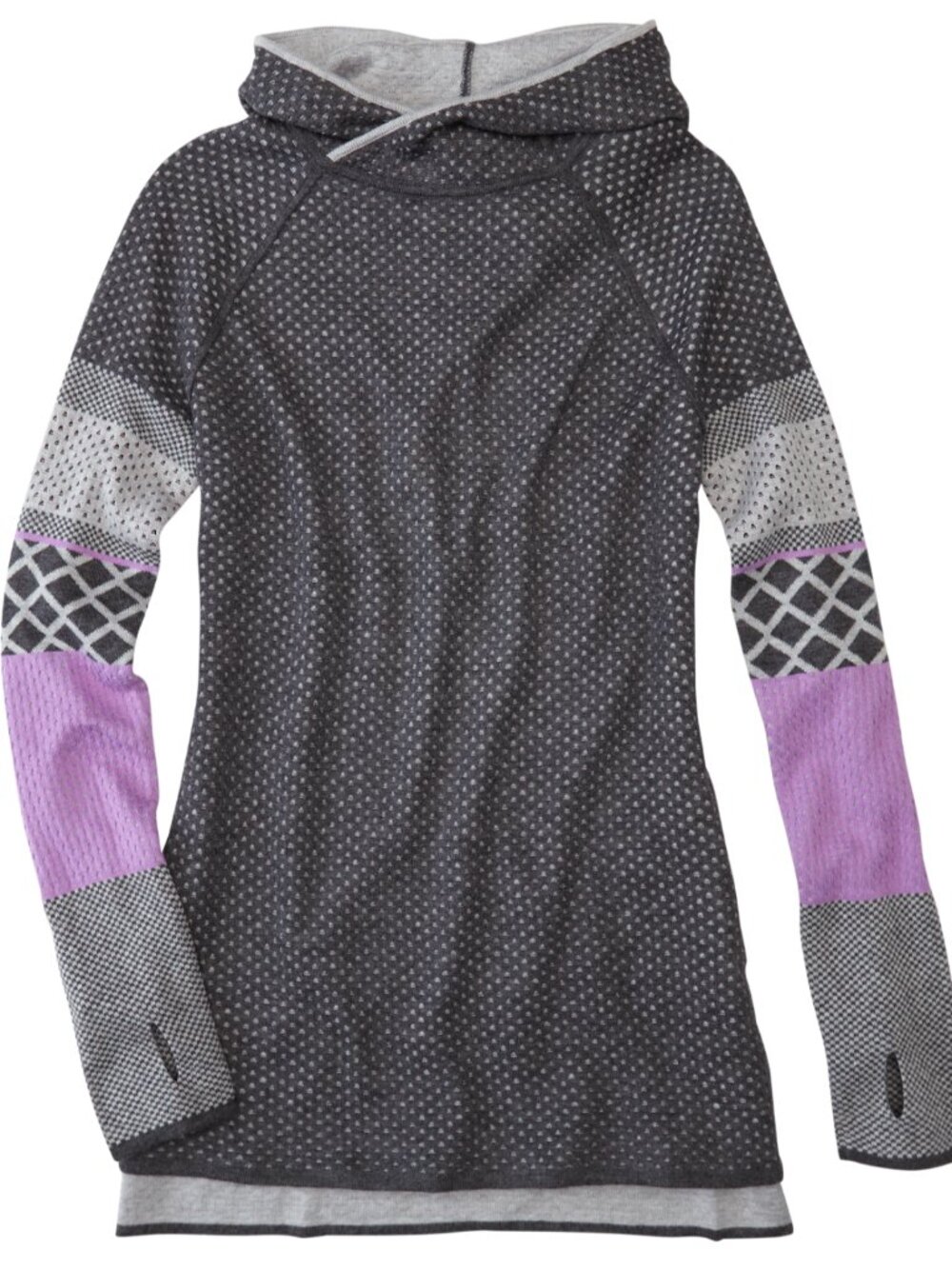 Krimson Klover Mover-Maker Hooded Tunic Sweater Sz Large Merino Wool Activewear